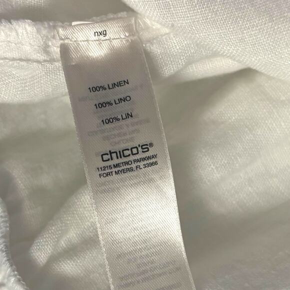 Chicos Women’s Wide Leg Linen Pants Size 2.5 XL 100% Linen Elastic Waist Pockets - Picture 8 of 14